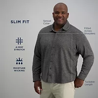 Haggar Mens Long Sleeve Regular Fit Big and Tall Button-Down Shirt