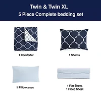 Home Expressions Nora Ogee Complete Bedding Set with Sheets