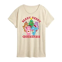 Womens Crew Neck Short Sleeve Regular Fit Care Bears Graphic T-Shirt