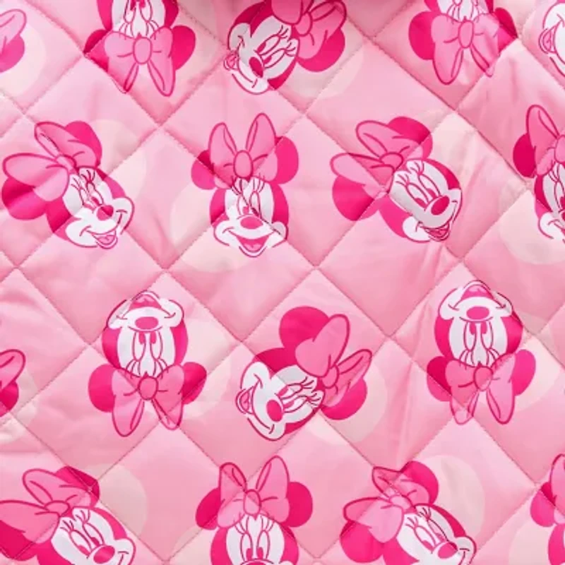 Disney Collection Little & Big Kid Girls Minnie Mouse Hooded Midweight Quilted Jacket