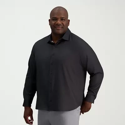 Haggar Mens Long Sleeve Regular Fit Big and Tall Button-Down Shirt
