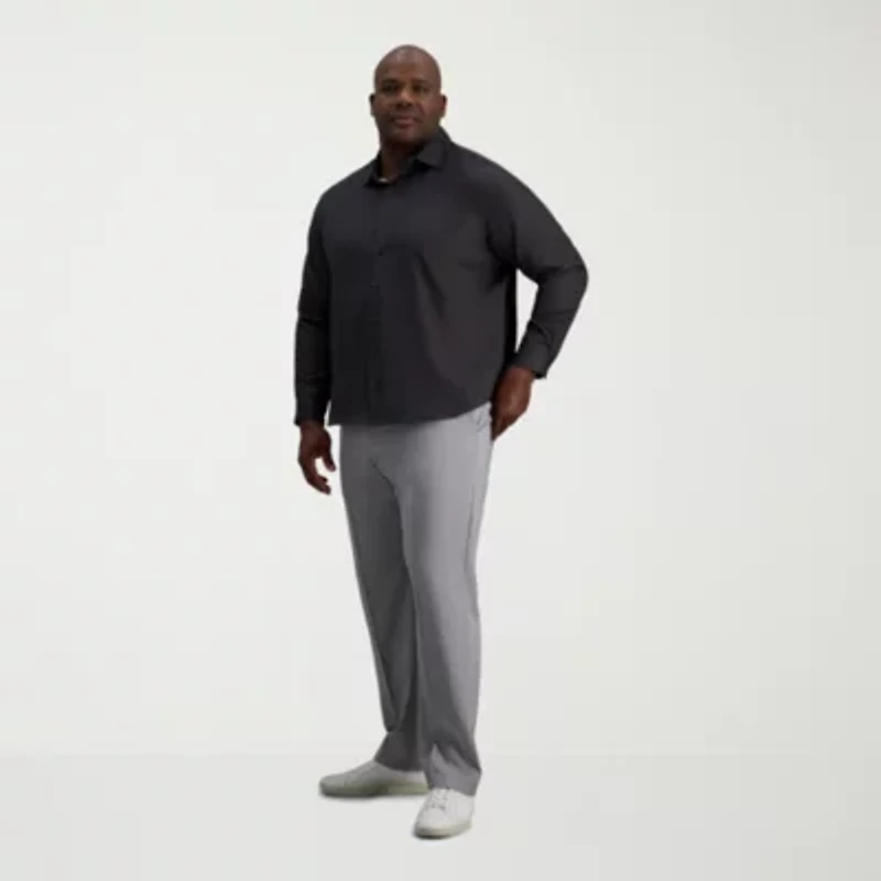 Haggar Mens Long Sleeve Regular Fit Big and Tall Button-Down Shirt