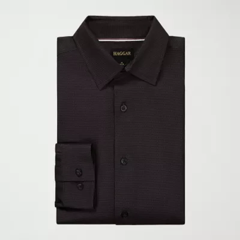 Haggar Mens Long Sleeve Regular Fit Big and Tall Button-Down Shirt