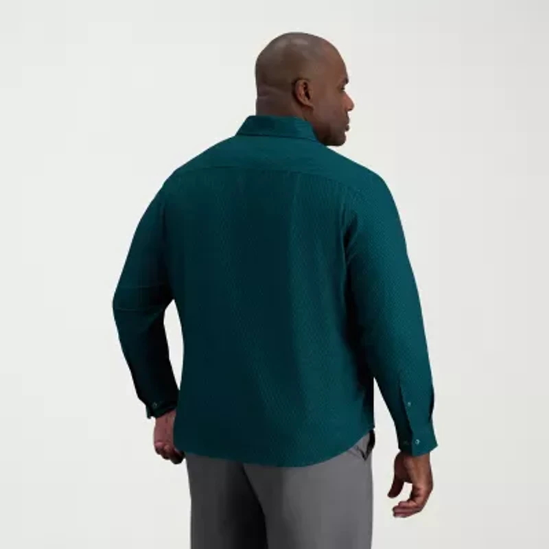 Haggar Mens Long Sleeve Regular Fit Big and Tall Button-Down Shirt