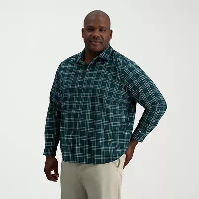 Haggar Mens Long Sleeve Regular Fit Big and Tall Button-Down Shirt