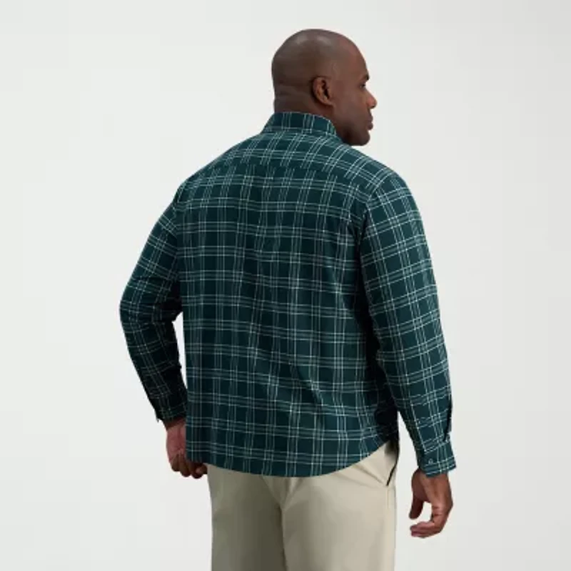 Haggar Mens Long Sleeve Regular Fit Big and Tall Button-Down Shirt
