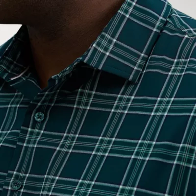 Haggar Mens Long Sleeve Regular Fit Big and Tall Button-Down Shirt