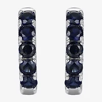 Womens Genuine Gemstone 10K Gold 13mm Hoop Earrings