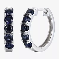 Womens Genuine Gemstone 10K Gold 13mm Hoop Earrings