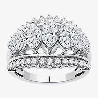 (G, Si1-Si2) Womens 2 1/2 CT. T.W. Lab Grown White Diamond 10K Gold Cocktail Ring