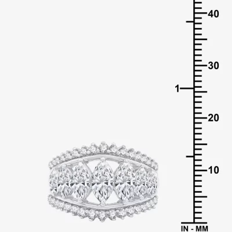 (G, Si1-Si2) Womens 2 1/2 CT. T.W. Lab Grown White Diamond 10K Gold Cocktail Ring