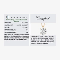 Womens 3 CT. T.W. Lab Grown White Diamond 14K Gold Round Pendant