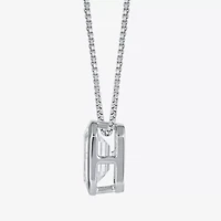 (F / Si2) Womens 2 CT. Lab Grown White Diamond 10K White Gold Emerald 18 Inch Pendant Necklace