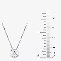 (F / Si2) Womens 2 CT. Lab Grown White Diamond 10K White Gold Cushion 18 Inch Pendant Necklace
