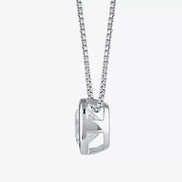 (F / Si2) Womens 2 CT. Lab Grown White Diamond 10K White Gold Cushion 18 Inch Pendant Necklace