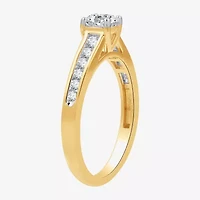 (H-I/I1) Womens 1 CT. T.W. Lab Grown White Diamond 14K Gold Over Silver Side Stone Bridal Set