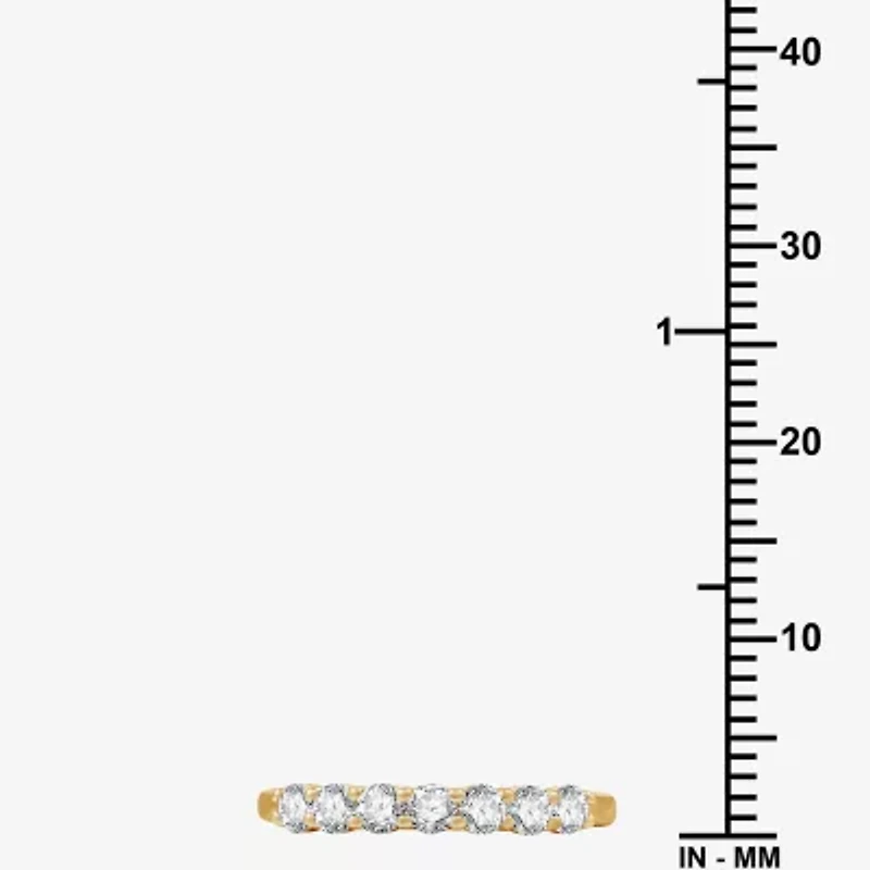 (G/Si1-Si2) Womens 2MM 1/2 CT. T.W. Lab Grown White Diamond 14K Gold Over Silver Wedding Band