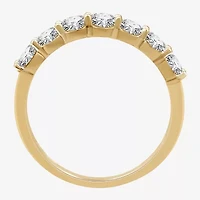 (G/Si1-Si2) Womens 2MM 1 CT. T.W. Lab Grown White Diamond 14K Gold Over Silver Wedding Band