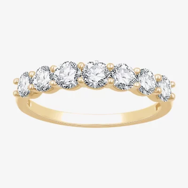 (G/Si1-Si2) Womens 2MM 1 CT. T.W. Lab Grown White Diamond 14K Gold Over Silver Wedding Band