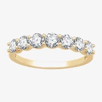 (G/Si1-Si2) Womens 2MM 1 CT. T.W. Lab Grown White Diamond 14K Gold Over Silver Wedding Band
