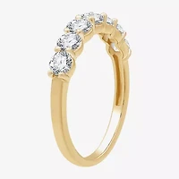 (G/Si1-Si2) Womens 2MM 1 CT. T.W. Lab Grown White Diamond 14K Gold Over Silver Wedding Band