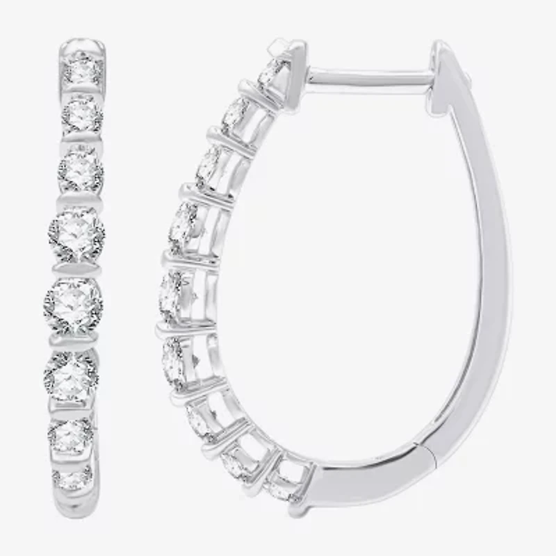 (G, Si1-Si2) Womens 1 CT. T.W. Lab Grown White Diamond 14K Gold Over Silver 3 Pair Jewelry Set