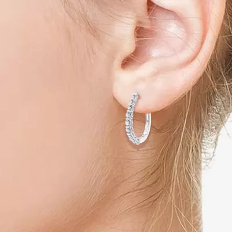 (G, Si1-Si2) Womens 1 CT. T.W. Lab Grown White Diamond 14K Gold Over Silver 3 Pair Jewelry Set