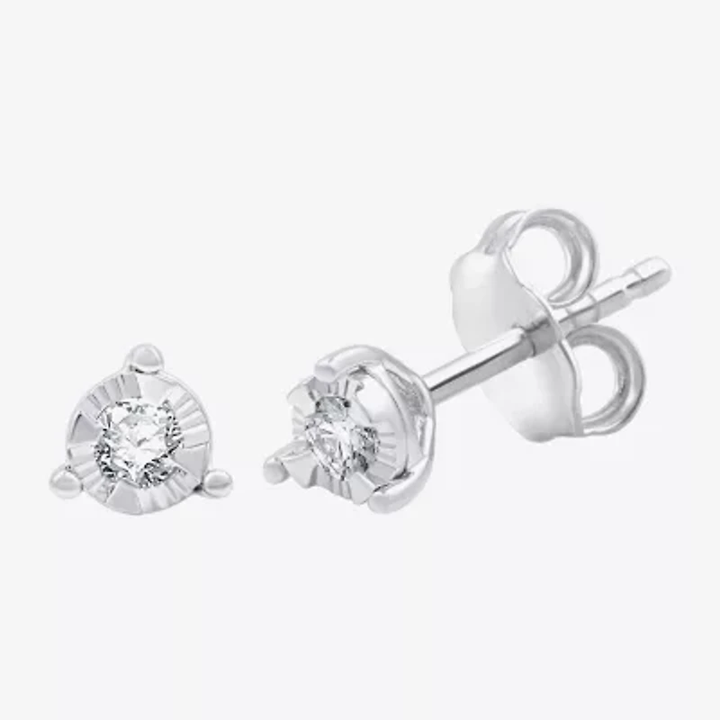 (G, Si1-Si2) Womens 1 CT. T.W. Lab Grown White Diamond 14K Gold Over Silver Sterling Silver 3 Pair Earring Set