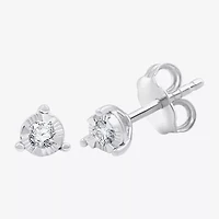 (G, Si1-Si2) Womens 1 CT. T.W. Lab Grown White Diamond 14K Gold Over Silver Sterling Silver 3 Pair Earring Set
