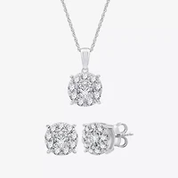 (G, Si1-Si2) Womens 2 CT. T.W. Lab Grown White Diamond Sterling Silver Round 2-pc. Jewelry Set