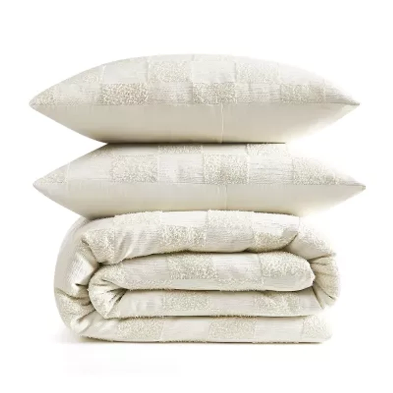 Truly Soft Textured Checkered 2-pc. Duvet Cover Set