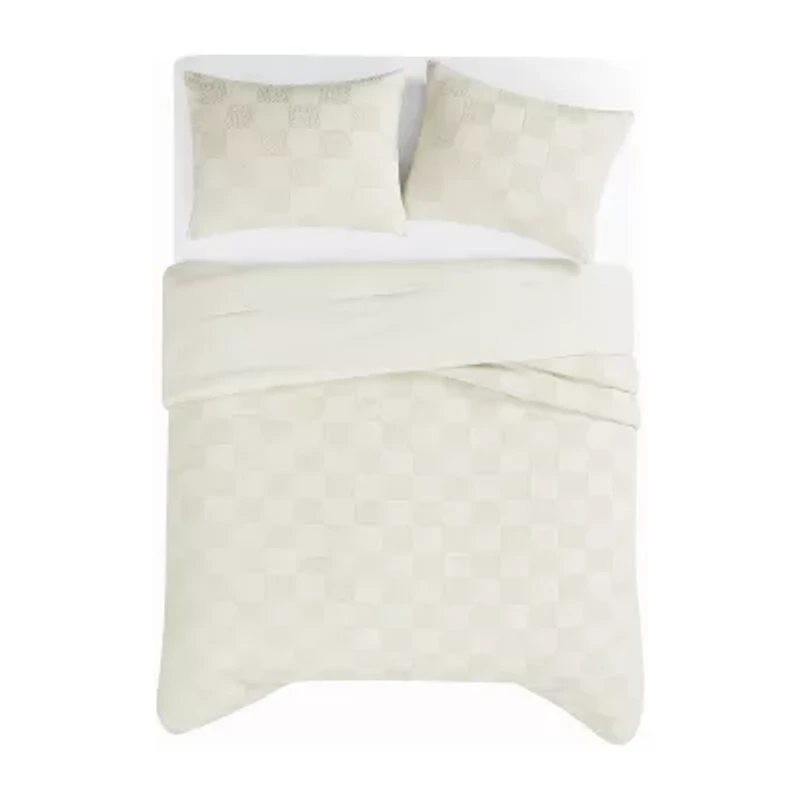 Truly Soft Textured Checkered 2-pc. Duvet Cover Set