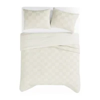 Truly Soft Textured Checkered 2-pc. Duvet Cover Set