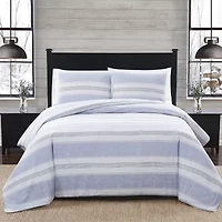 London Fog Solid Flannel Comforter Set