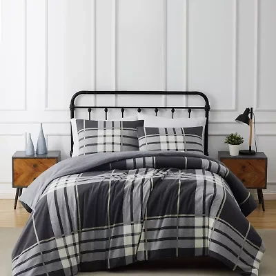 Truly Soft Milo Plaid Flannel Duvet Cover Set