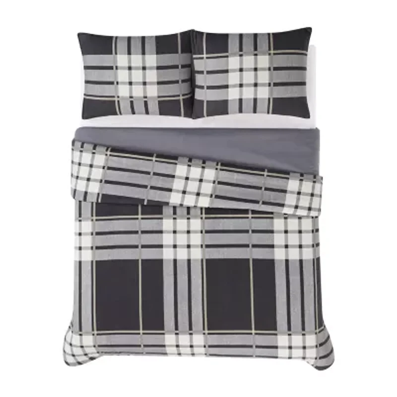 Truly Soft Milo Plaid Flannel Duvet Cover Set