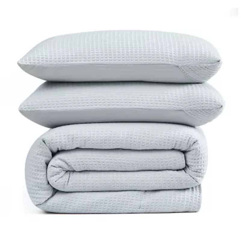 Cannon Cotton Waffle 3-pc. Duvet Cover Set