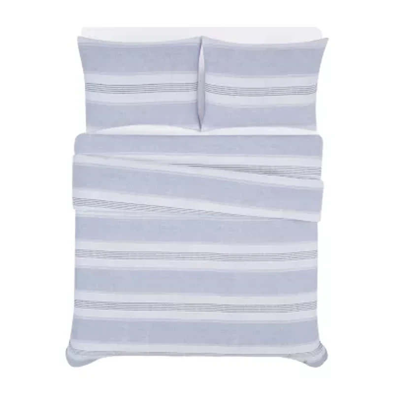 London Fog Solid Flannel Duvet Cover Set