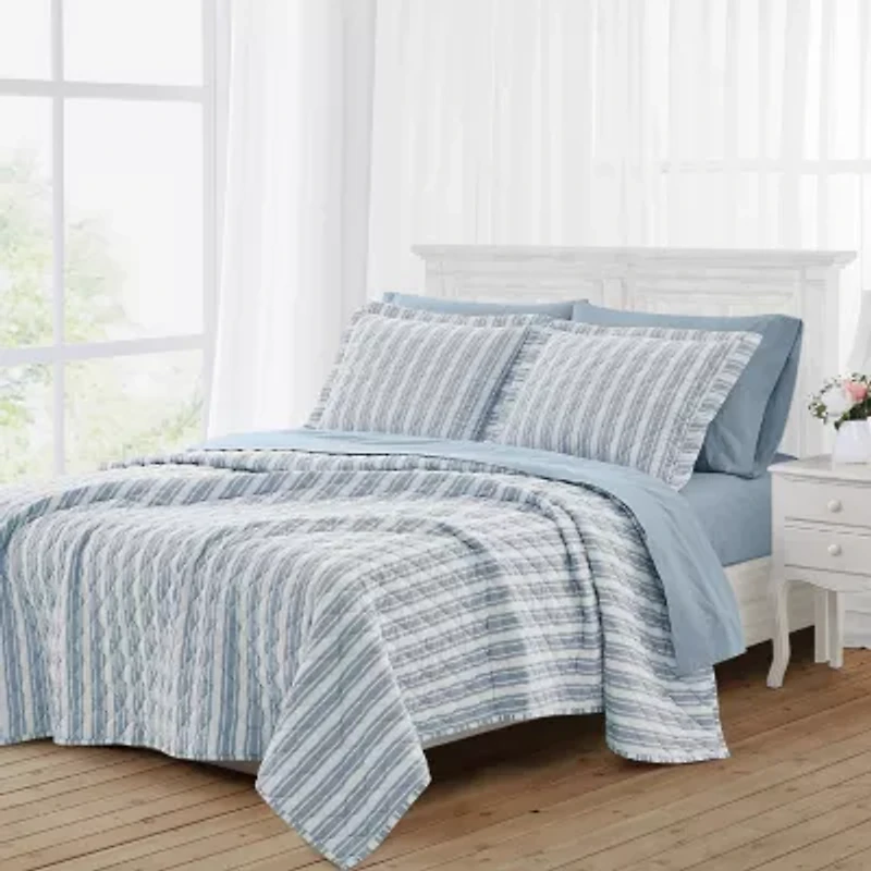 The Farmhouse By Rachel Ashwell Wide Ticking Stripe Quilt Set