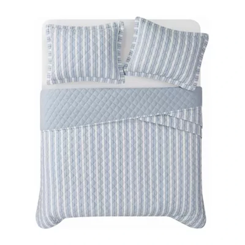 The Farmhouse By Rachel Ashwell Wide Ticking Stripe Quilt Set