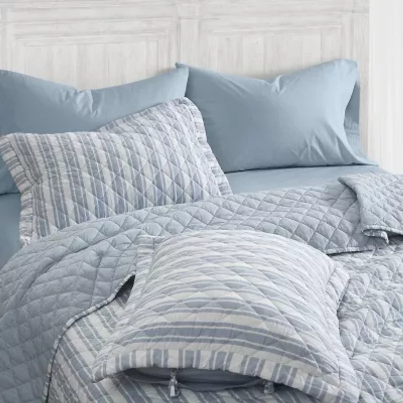 The Farmhouse By Rachel Ashwell Wide Ticking Stripe Quilt Set