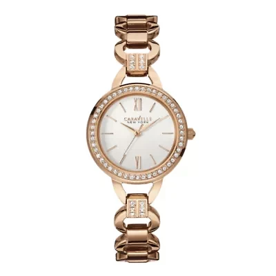 Caravelle New York® Womens Crystal-Accent Open Link Bracelet Watch 44L163