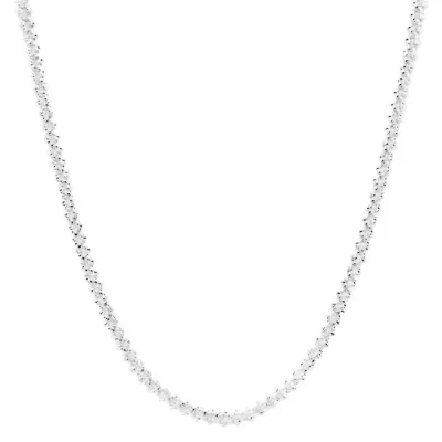 Sterling Silver 18" Crab Pavé Link Chain