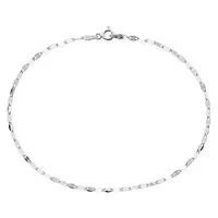 Sterling Silver 9½" Flat Link Ankle Bracelet
