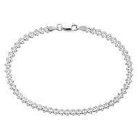 Sterling Silver 7½" Crab Pavé Link Bracelet