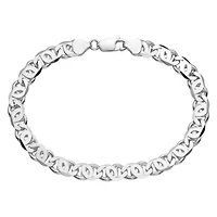 Mens Sterling Silver 9" Bird Eye Link Bracelet