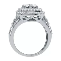 Womens 2 CT. T.W. Natural White Diamond 10K Gold Cushion Engagement Ring