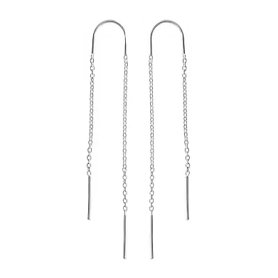 Silver Treasures Womens Sterling Silver Hypoallergenic Drop Earrings