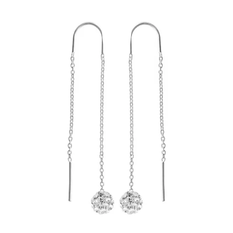 Silver Treasures Womens Multi Color Crystal Sterling Silver Hypoallergenic Drop Earrings