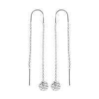 Silver Treasures Womens Multi Color Crystal Sterling Silver Hypoallergenic Drop Earrings